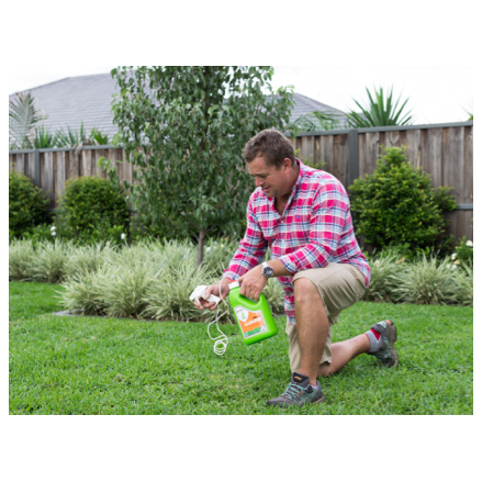Jason Hodges applying Lawn Solutions Australia LSA Grub Guard 2lt Pest Control Buy Now